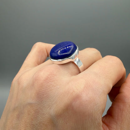 Anello Lapislazzuli Tondo - Argento 925