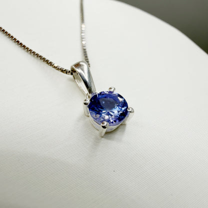 Ciondolo Punto Luce Tanzanite Argento 925 - Tondo