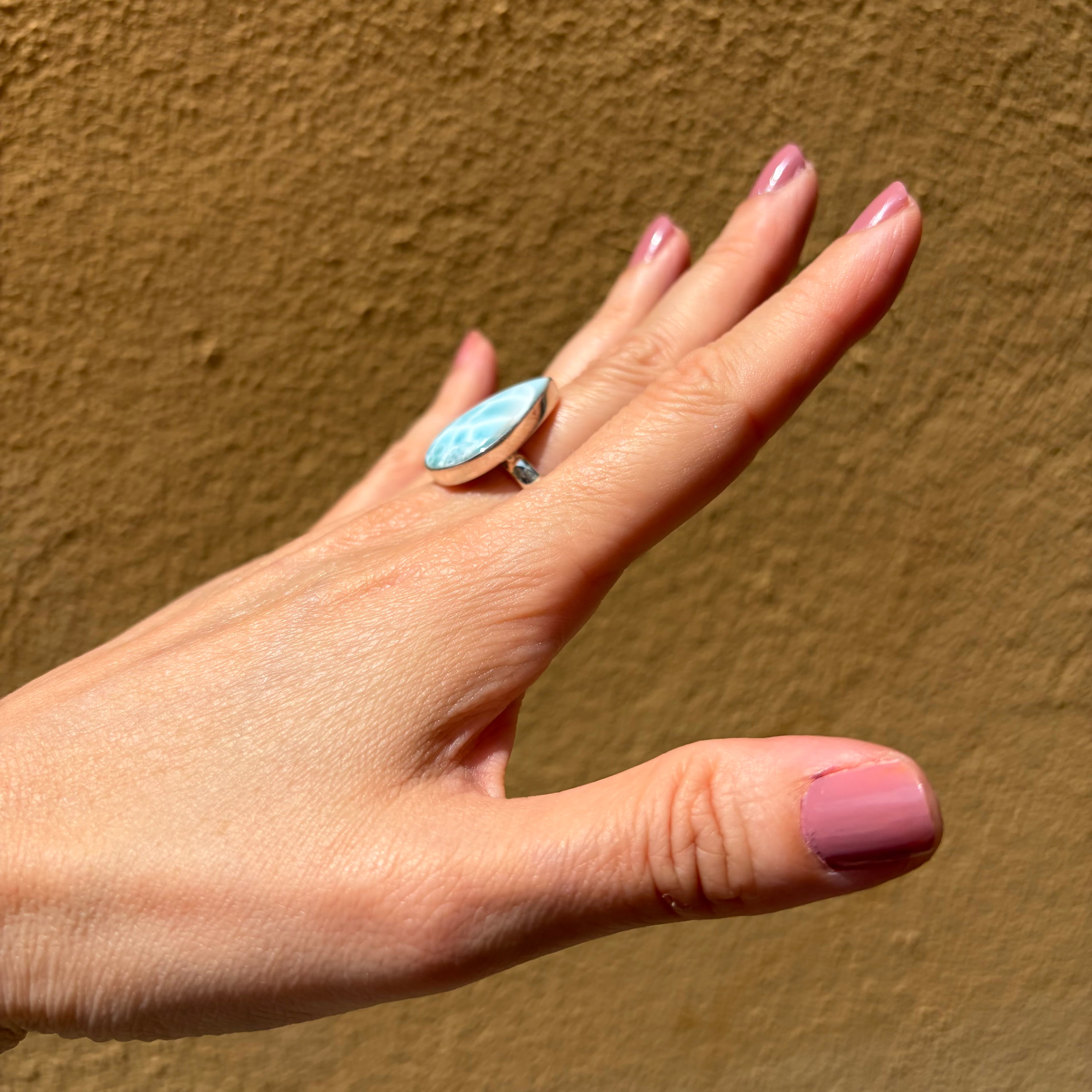 Anello Larimar Argento 925 - a Goccia