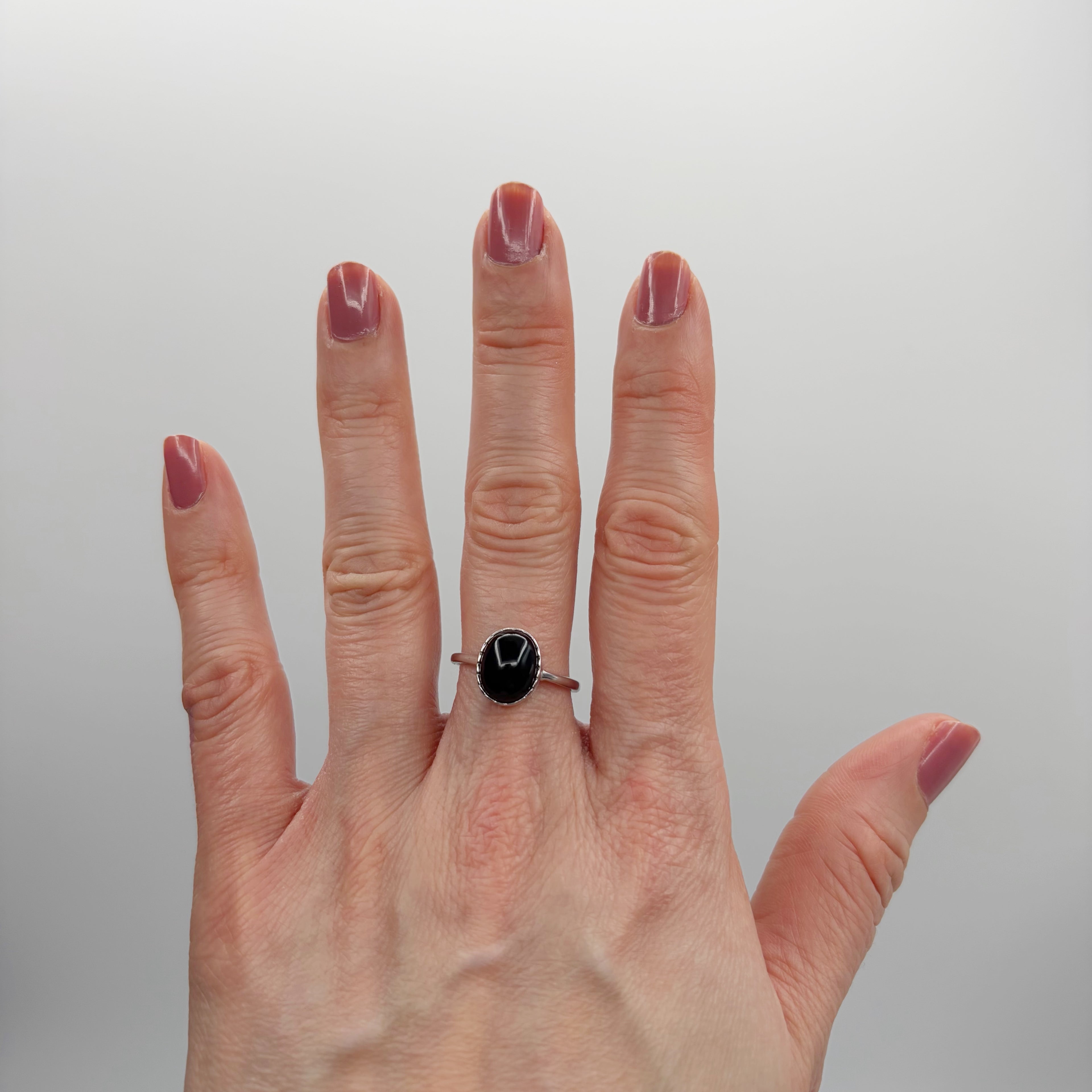 Anello Ossidiana  e Argento 925