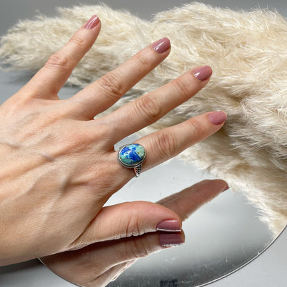 Anello Turchese Naturale e Lapislazzuli - Argento 925