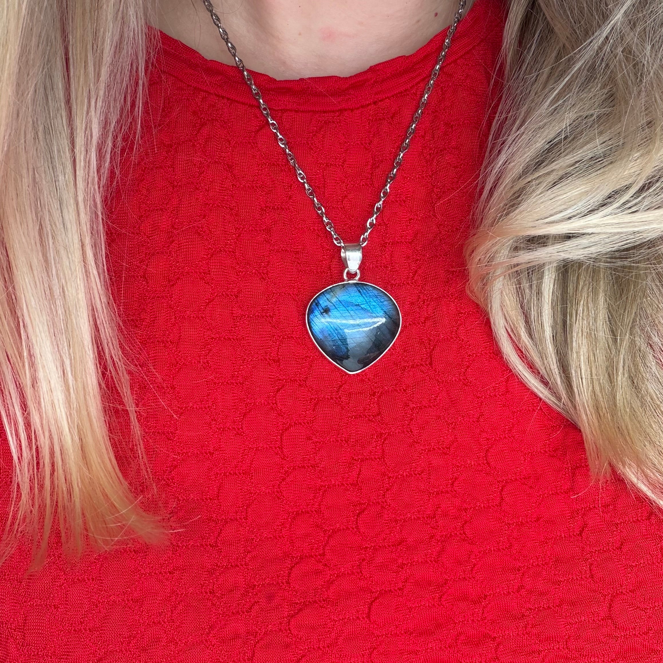 Ciondolo Labradorite Blu - Argento 925