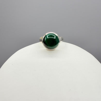 Anello tondo Malachite | Argento 925