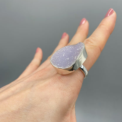 Anello Drusa di Quarzo Lavanda e Argento 925
