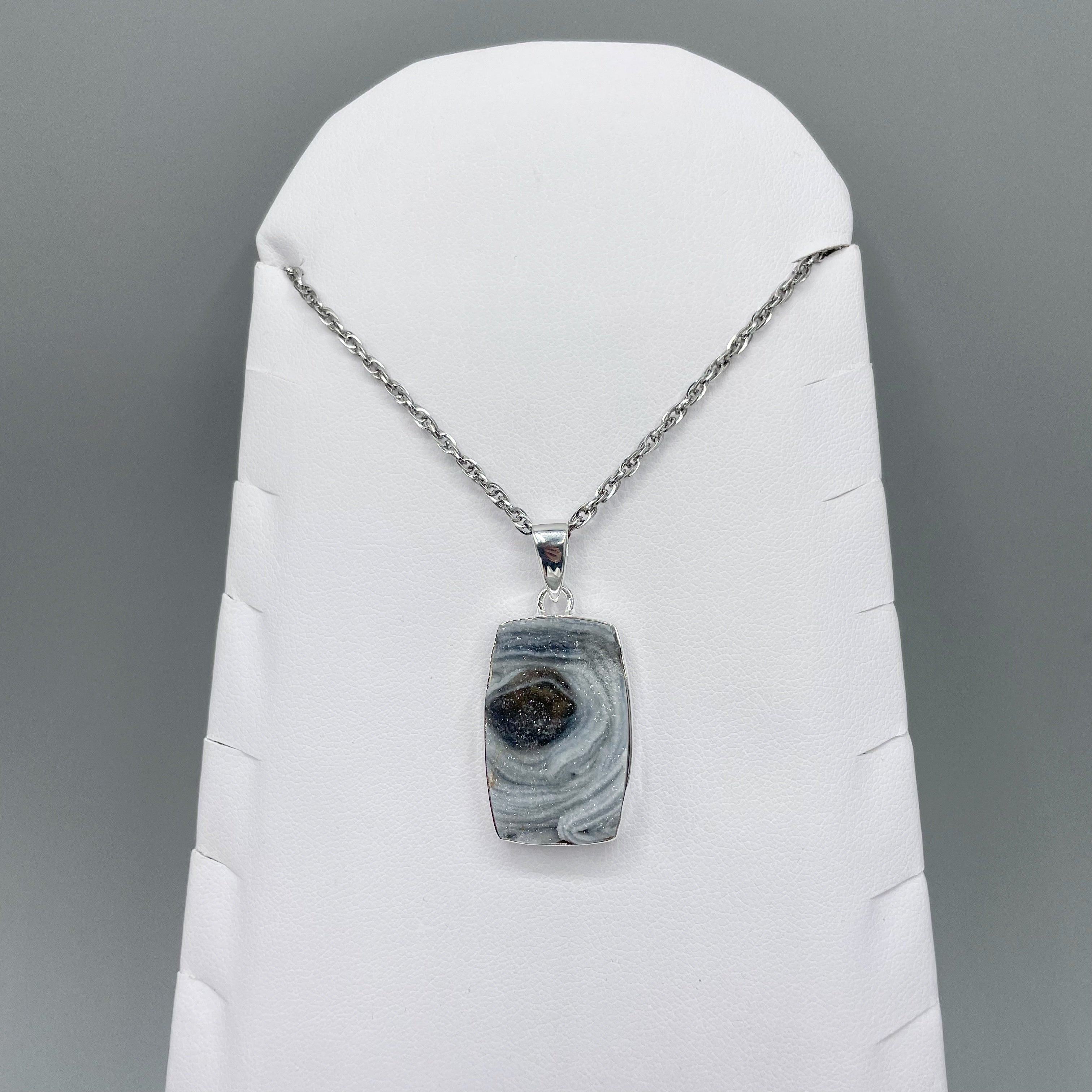 Ciondolo Desert Druzy Rettangolare - Argento 925