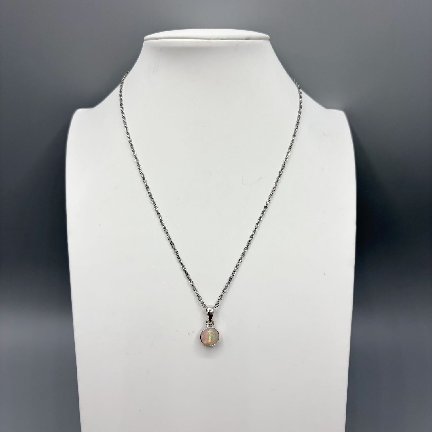 Ciondolo Opale Etiope Sfaccettato TONDO - Argento 925