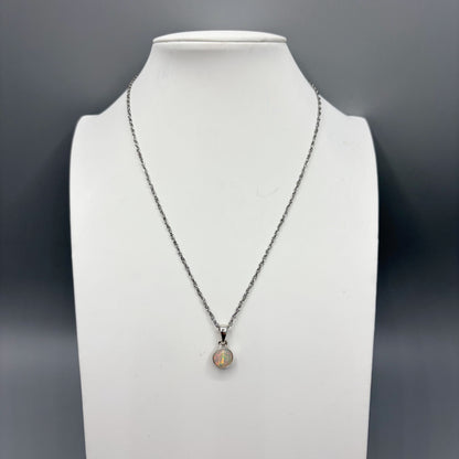 Ciondolo Opale Etiope Sfaccettato TONDO - Argento 925