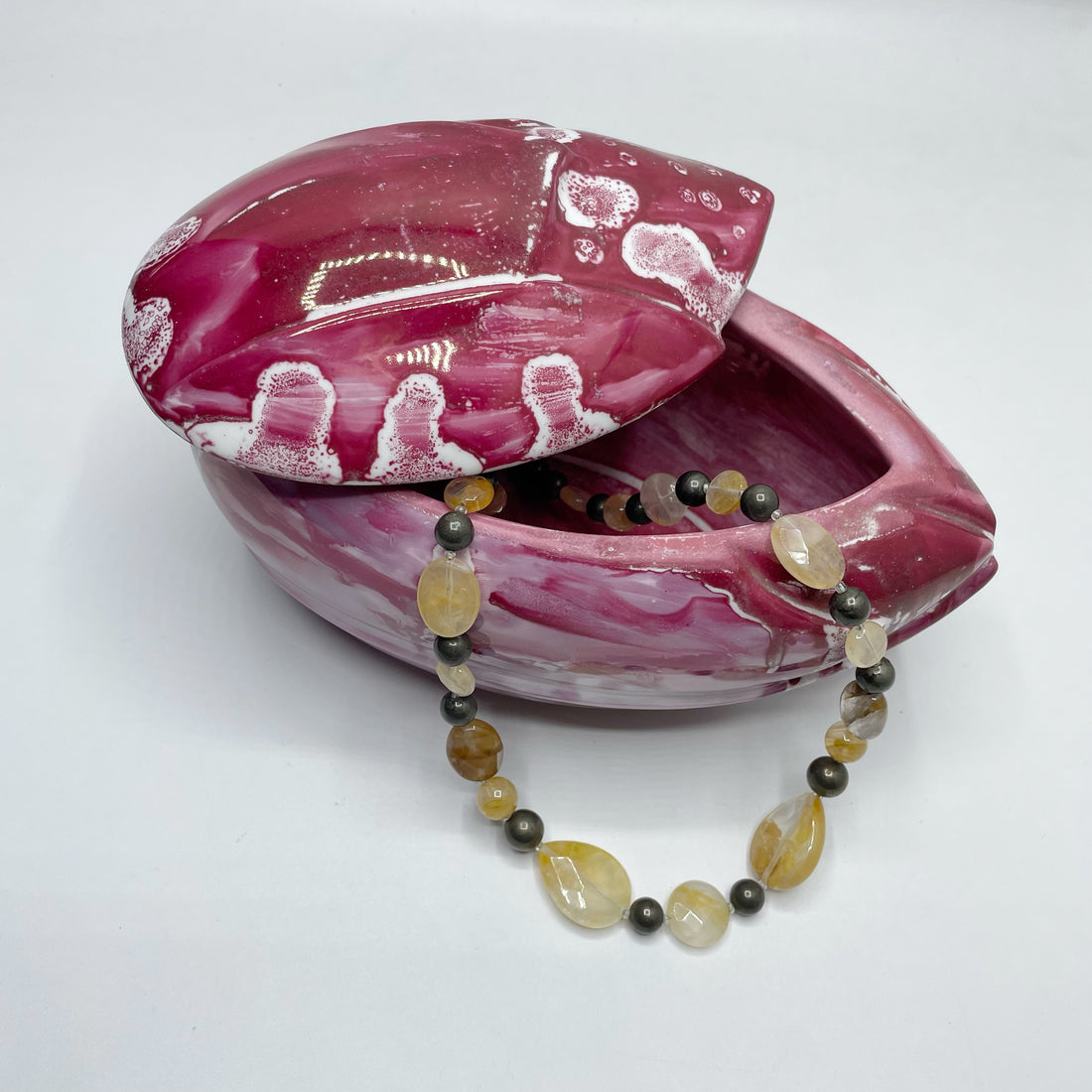 Porta gioie in Porcellana, Dipinto a Mano - Tulipano