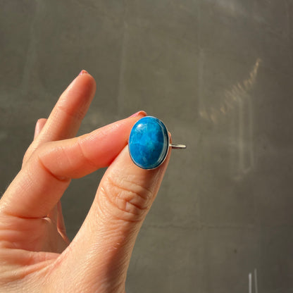 Anello Apatite Ovale - Argento 925