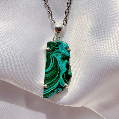 Ciondolo Malachite e Crisocolla Argento 925 - irregolare