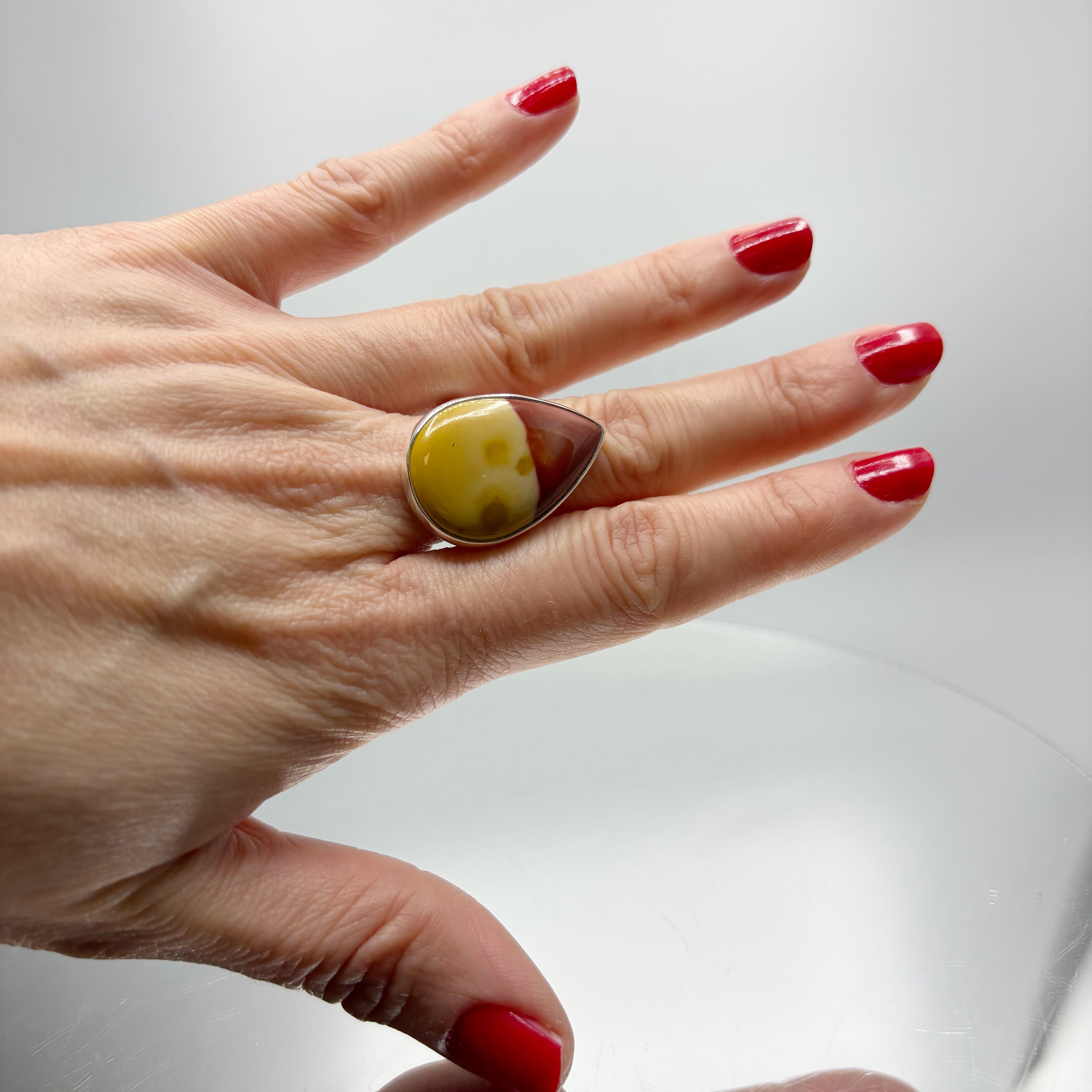 Anello Mookaite e Argento 925