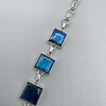 Bracciale Labradorite e Argento 925 - quadrato