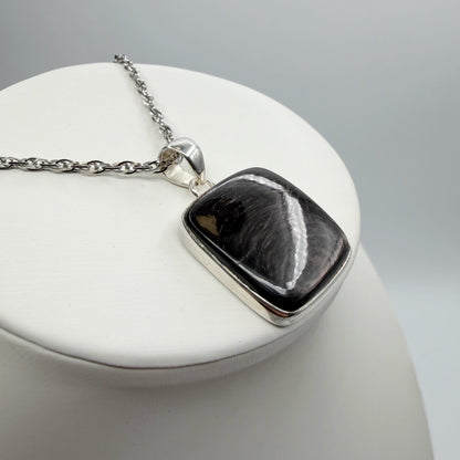 Ciondolo Iperstene Argento 925 - Rettangolare