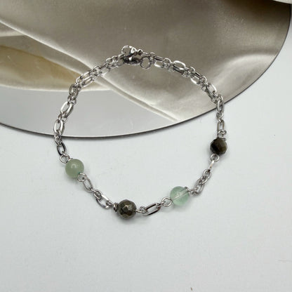 Bracciale Fortuna Magica - pirite, ossidiana, fluorite, avventurina - LIMITED EDITION