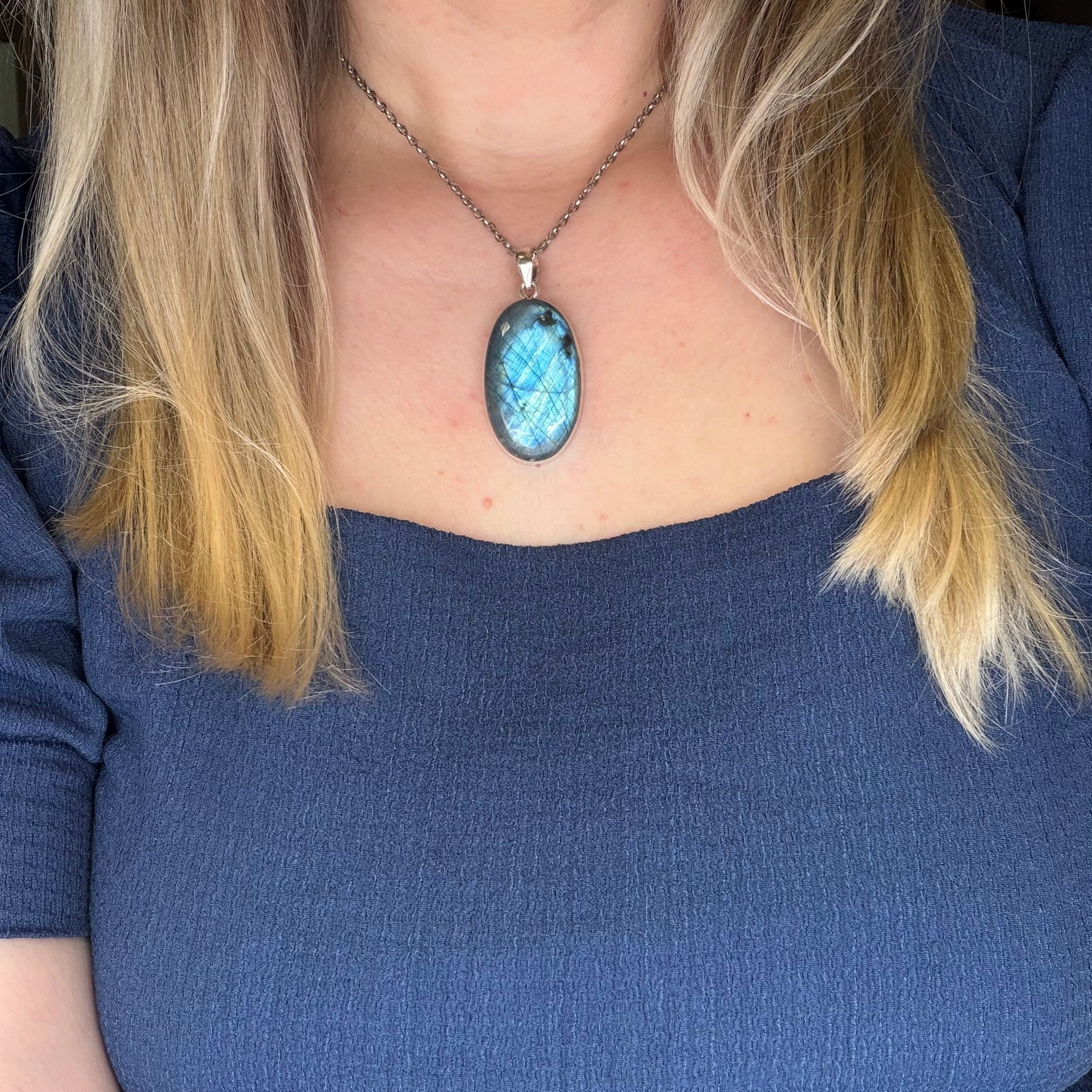 Ciondolo Labradorite - Argento 925 Ovale