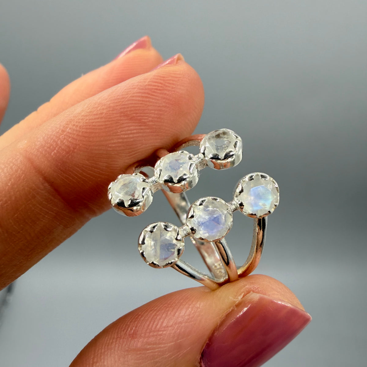 Anello Lucky - Labradorite Bianca e Argento 925