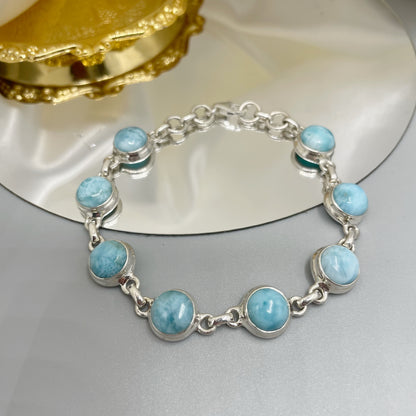 Bracciale Larimar e Argento 925 - tondo