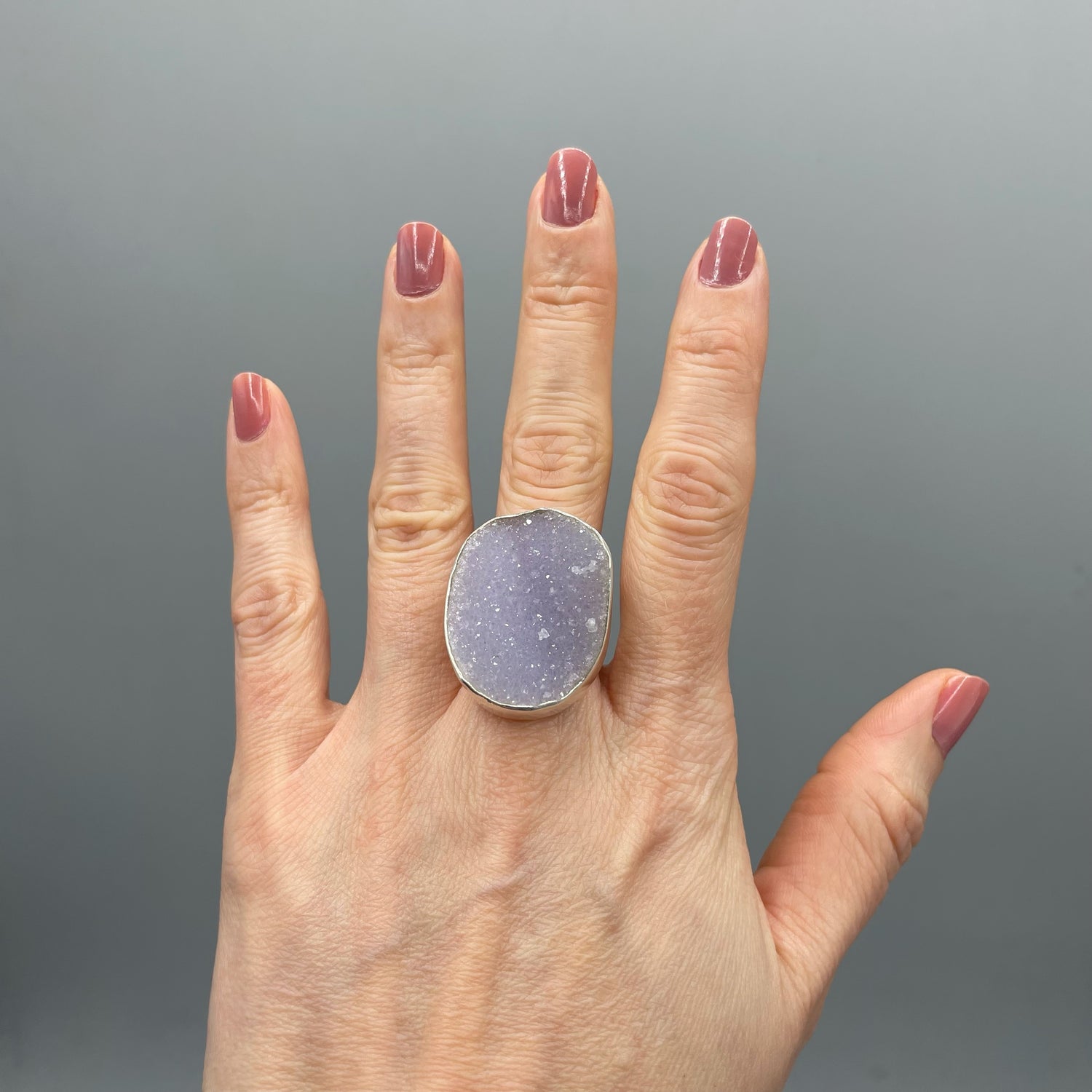 Anello Drusa di Quarzo Lavanda e Argento 925