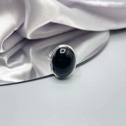 Anello Onice nero e Argento 925