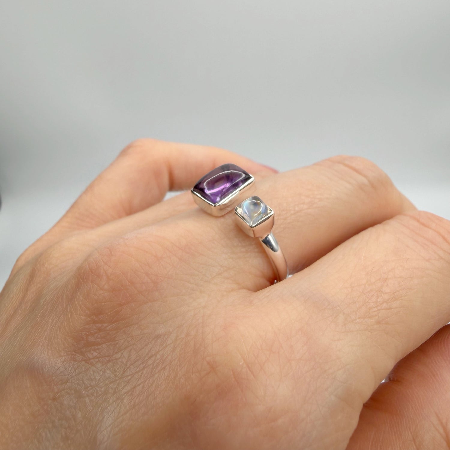Anello Ametista e Labradorite - Argento 925