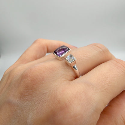 Anello Ametista e Labradorite - Argento 925
