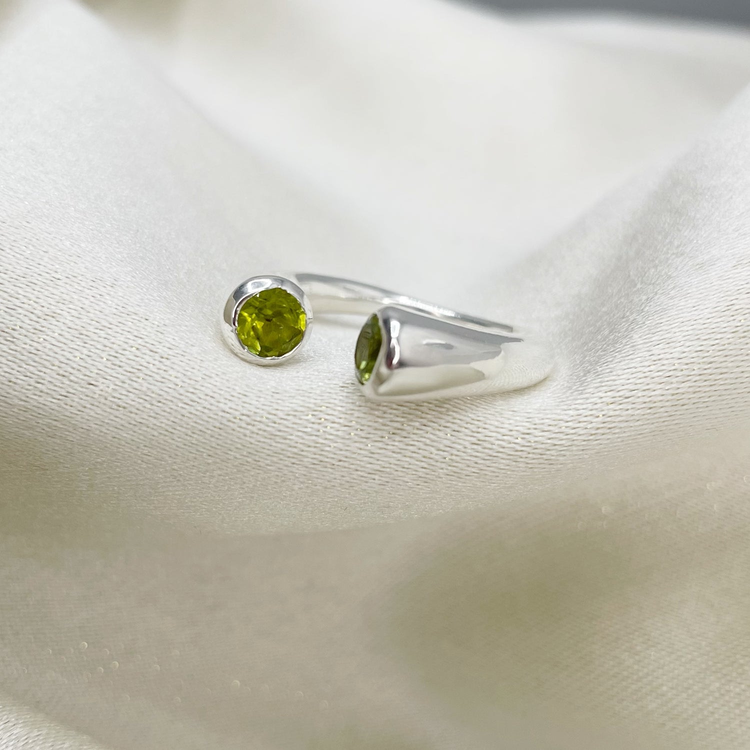 Anello Double Peridoto e Argento 925