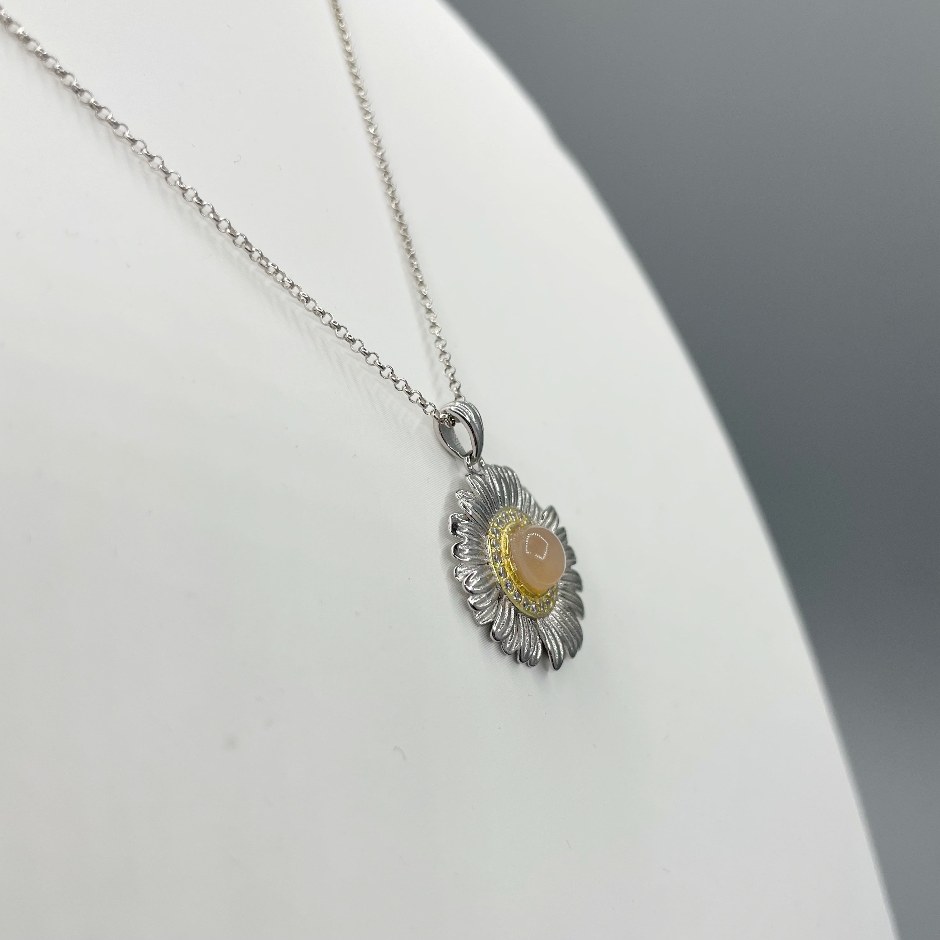 Set Pietra di Luna - Ciondolo e Orecchini, Argento 925