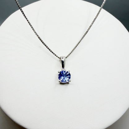 Ciondolo Punto Luce Tanzanite Argento 925 - Tondo