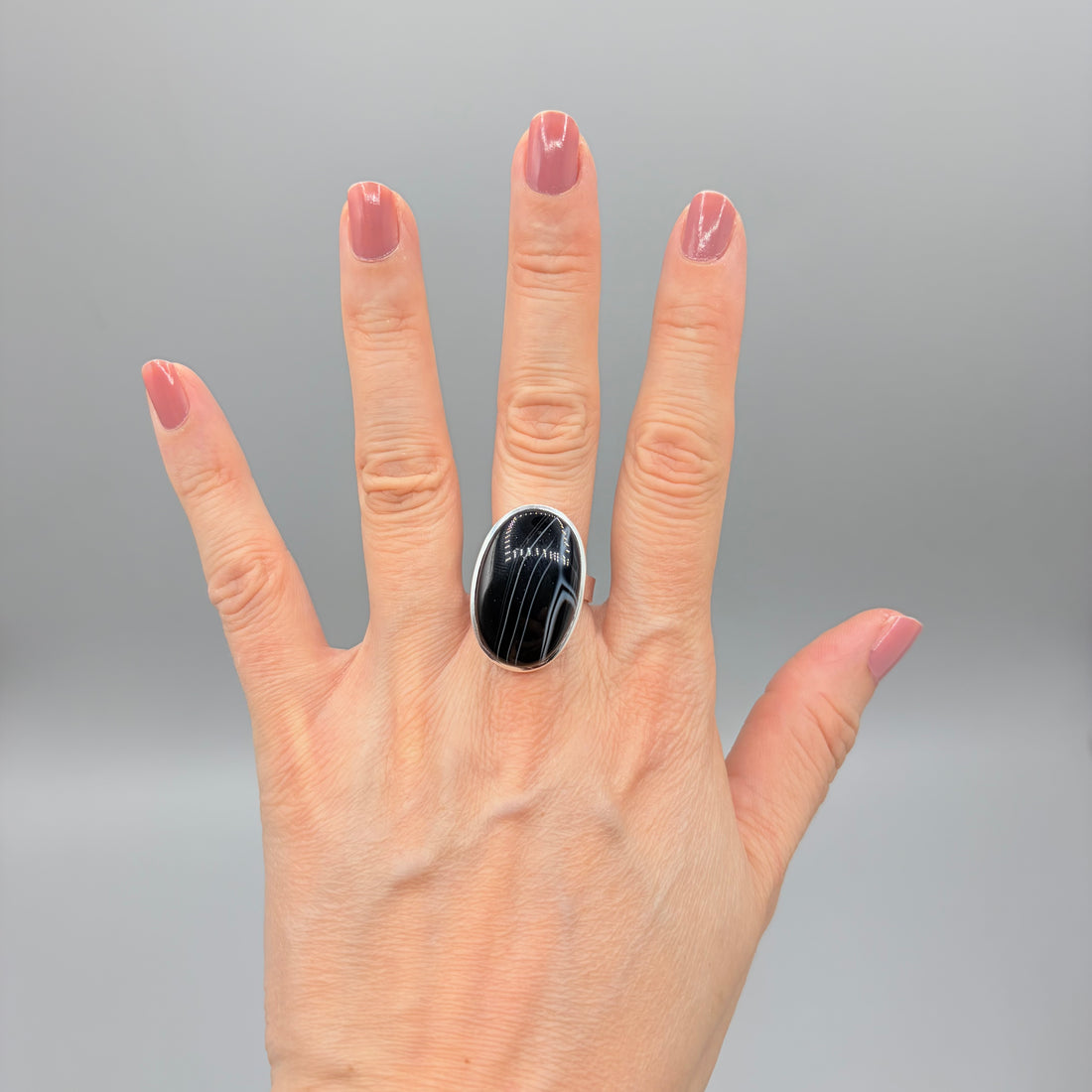 Anello Occhio di Shiva Nero - Argento 925