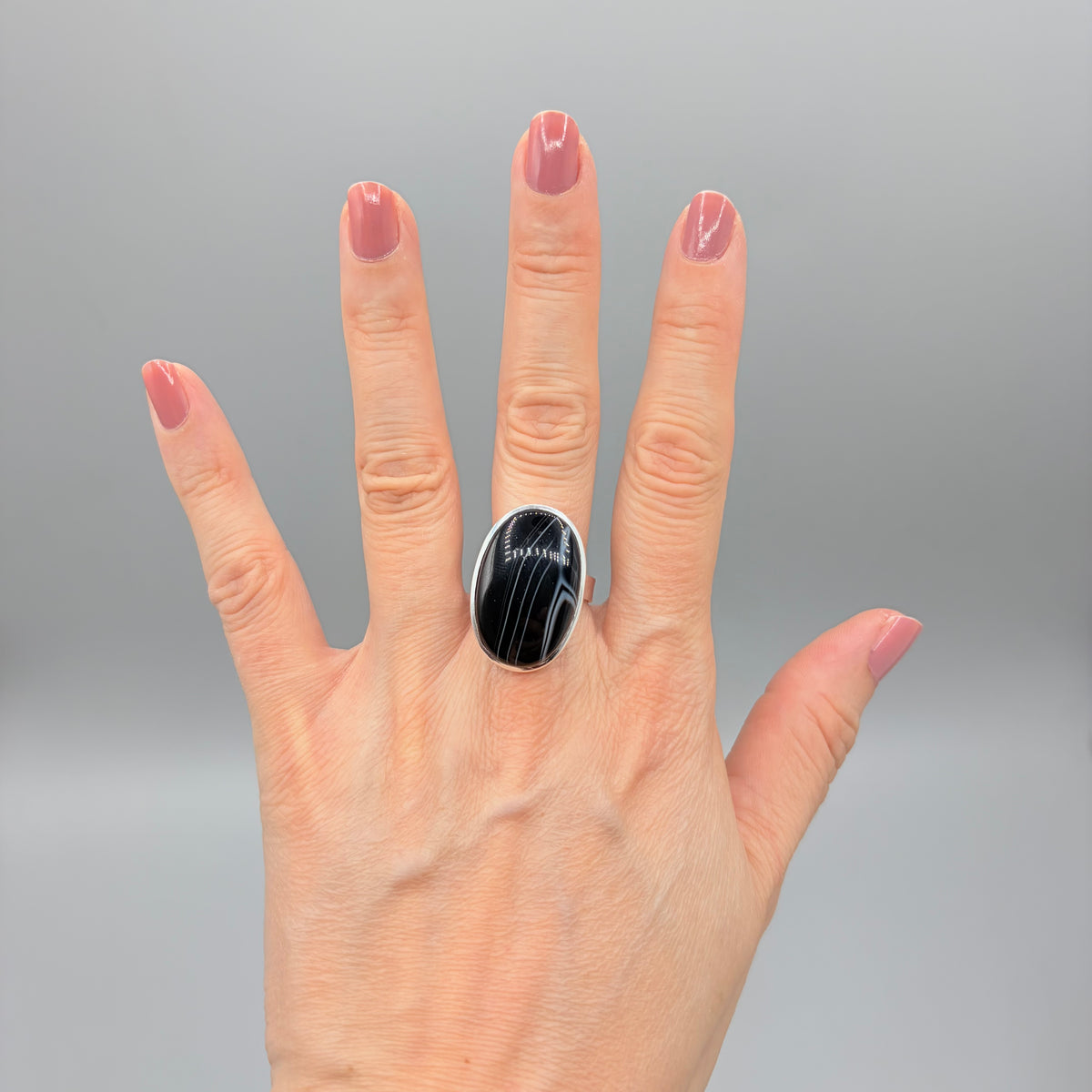 Anello Occhio di Shiva Nero - Argento 925