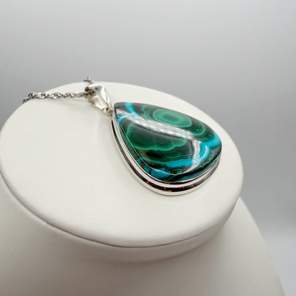 Ciondolo Malachite e Crisocolla Argento 925 - A Goccia