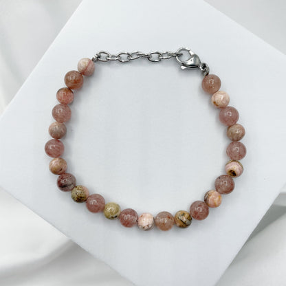Bracciale Afrodite - Rodocrosite, Quarzo Fragola