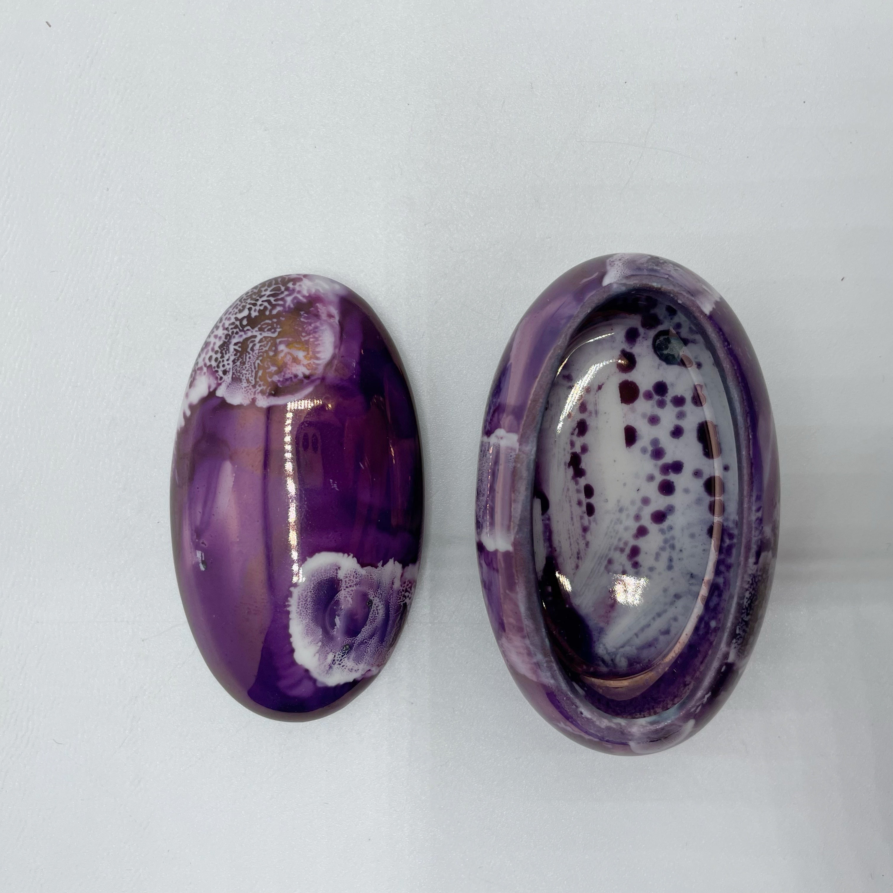 Portagioie Mignon, porcellana dipinta a mano - Viola