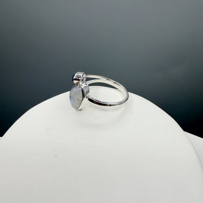 Anello Acquamarina, Cianite, Labradorite - Argento 925