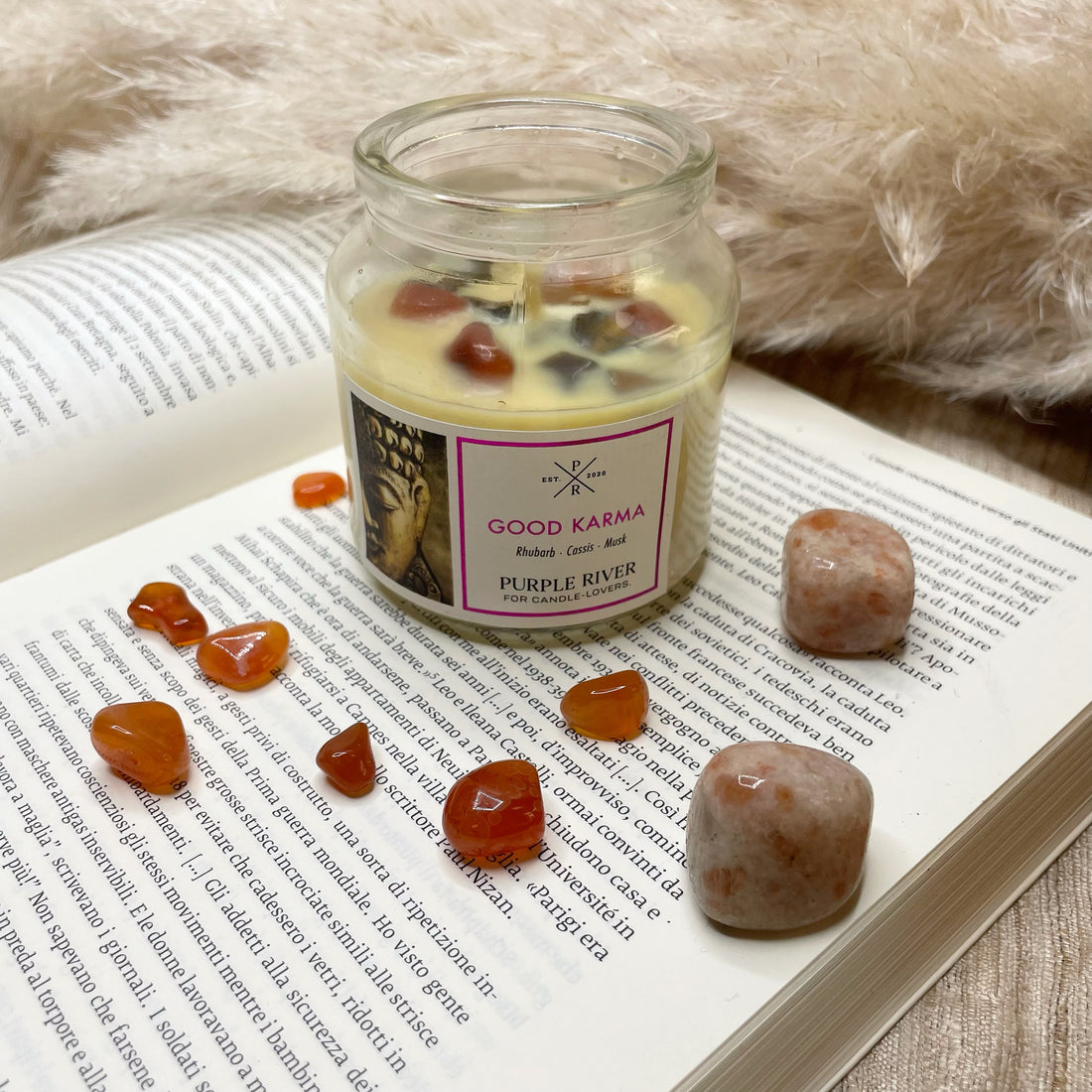 Candela con Cristalli GOOD KARMA - piccola