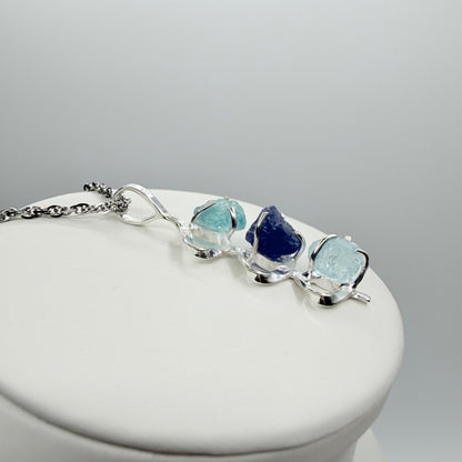 Ciondolo Tanzanite, Apatite, Acquamarina | Argento 925