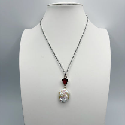 Ciondolo Tormalina Watermelon e Madreperla - Argento 925