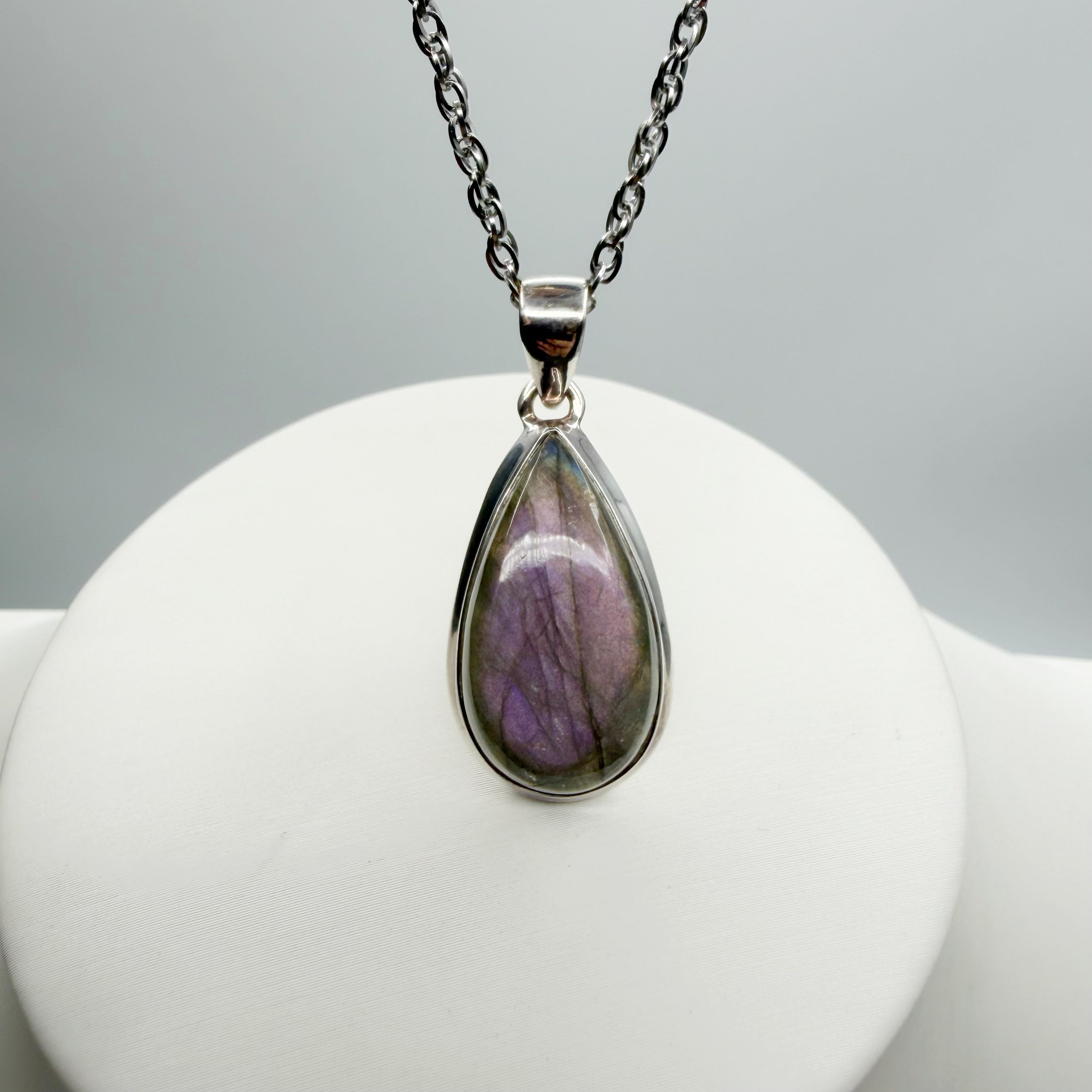Ciondolo Labradorite Viola - Argento 925 - a goccia