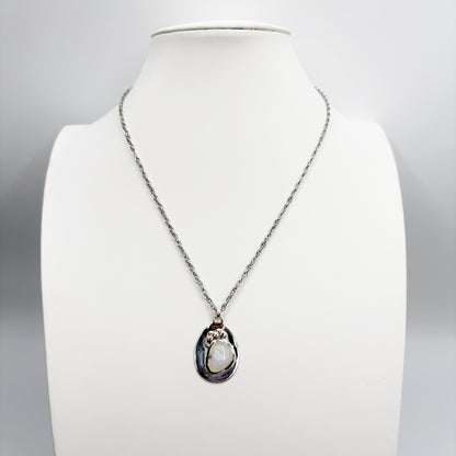 Ciondolo Diadema Labradorite Bianca - Argento 925