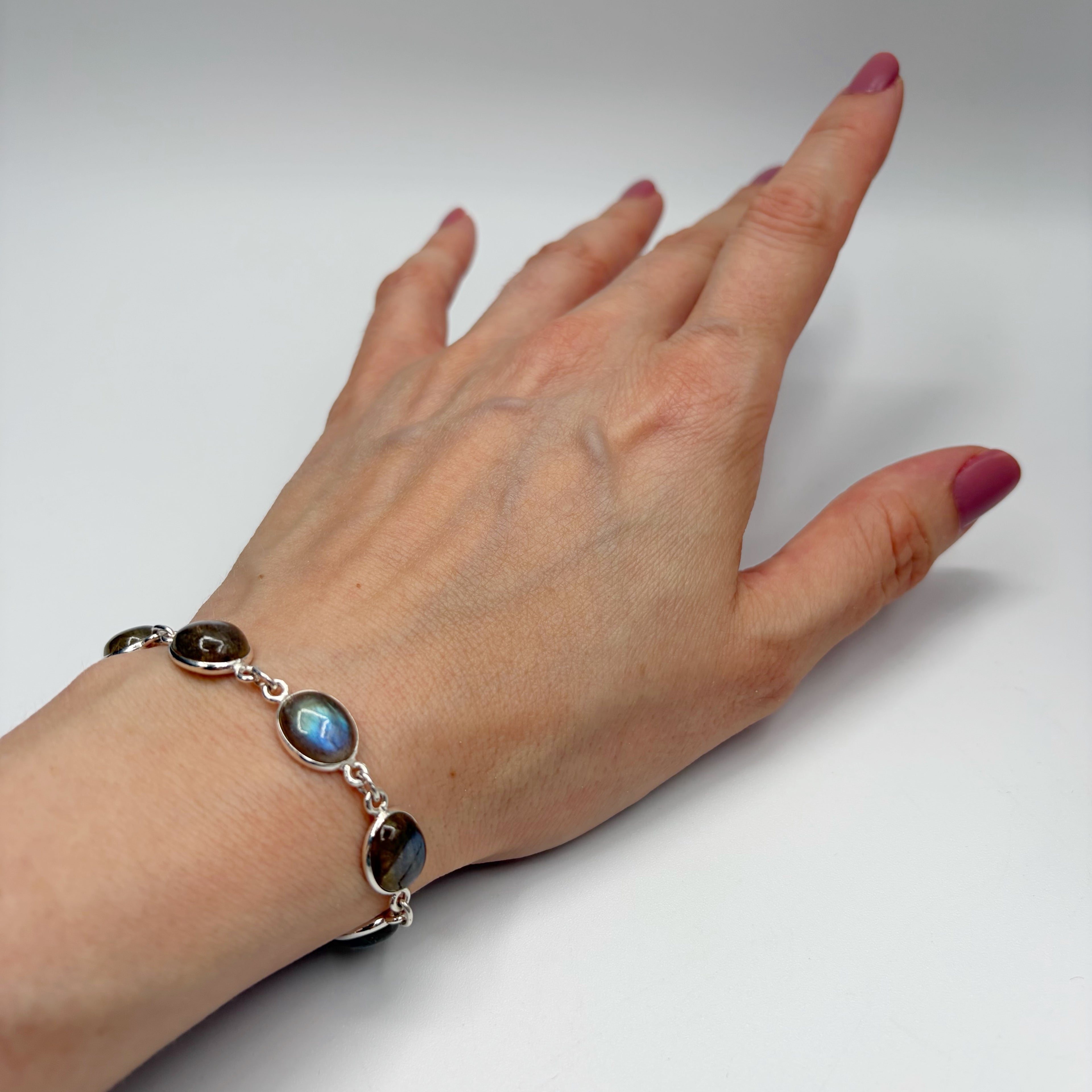 Bracciale Labradorite e Argento 925 - Ovale