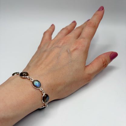 Bracciale Labradorite e Argento 925 - Ovale