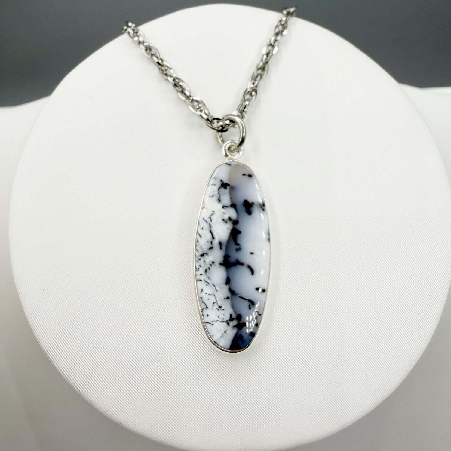 Ciondolo Opale Dendritico e Argento 925 - Ovale- DA PUBBLICARE
