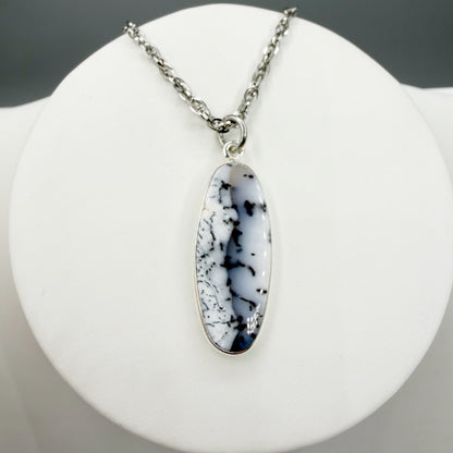 Ciondolo Opale Dendritico e Argento 925 - Ovale- DA PUBBLICARE