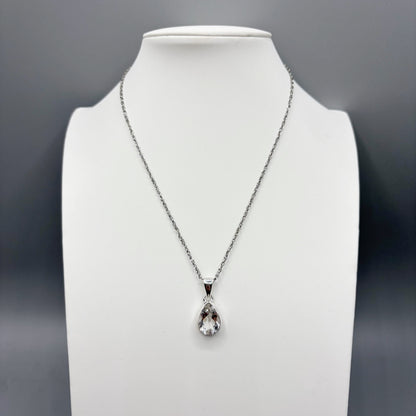 Ciondolo Cristallo di Rocca e Argento 925 - a Goccia
