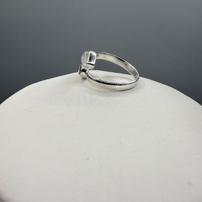 Anello Double Labradorite Bianca - Argento 925