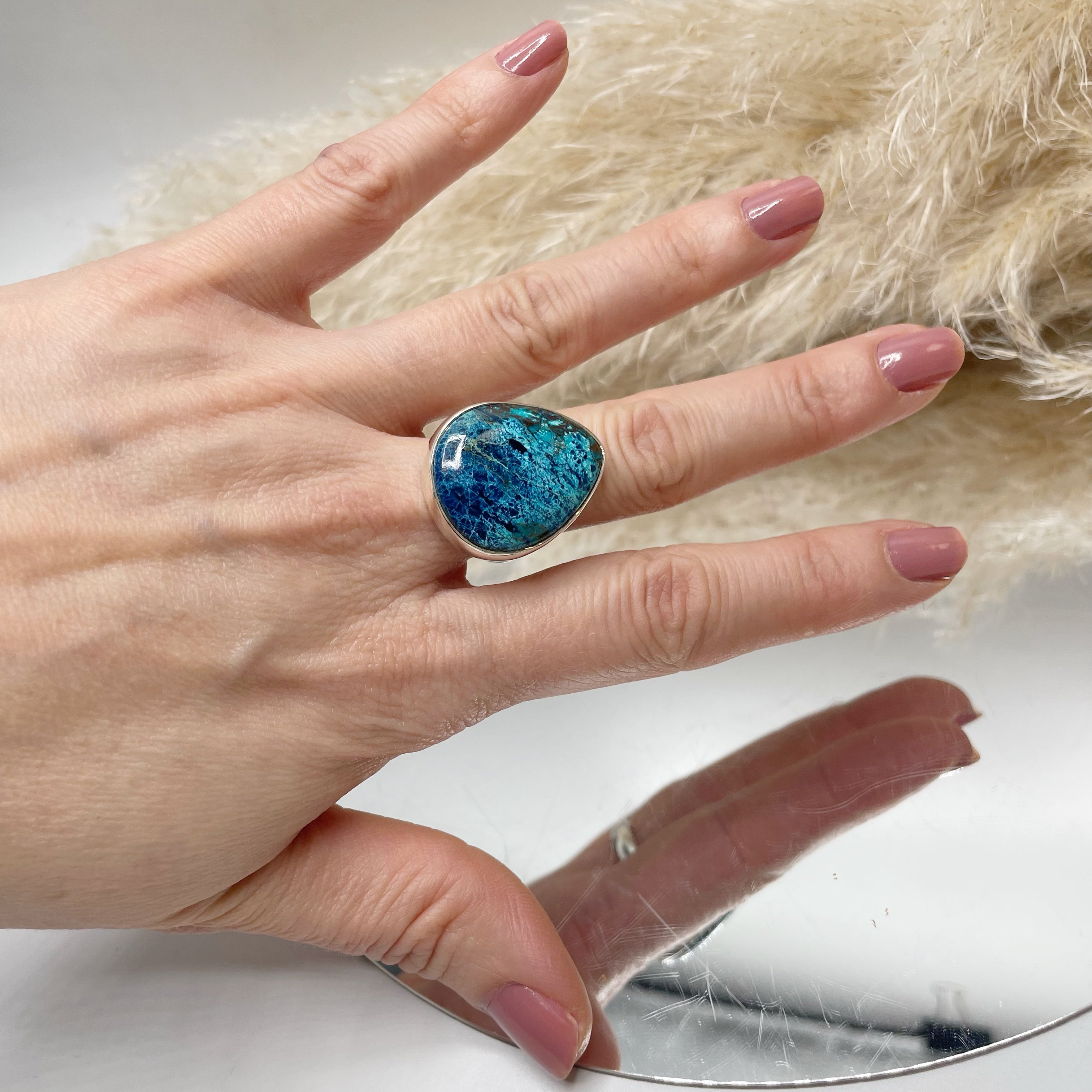 Anello Shattuckite e Argento 925 - a Goccia