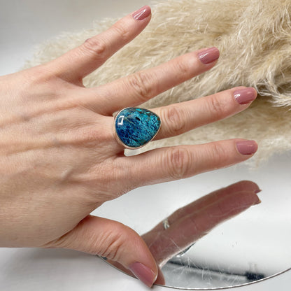 Anello Shattuckite e Argento 925 - a Goccia