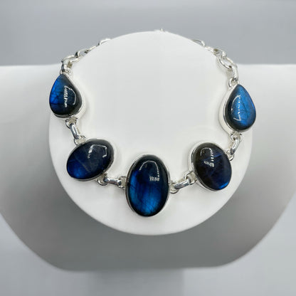 Bracciale Labradorite e Argento 925 - ovale