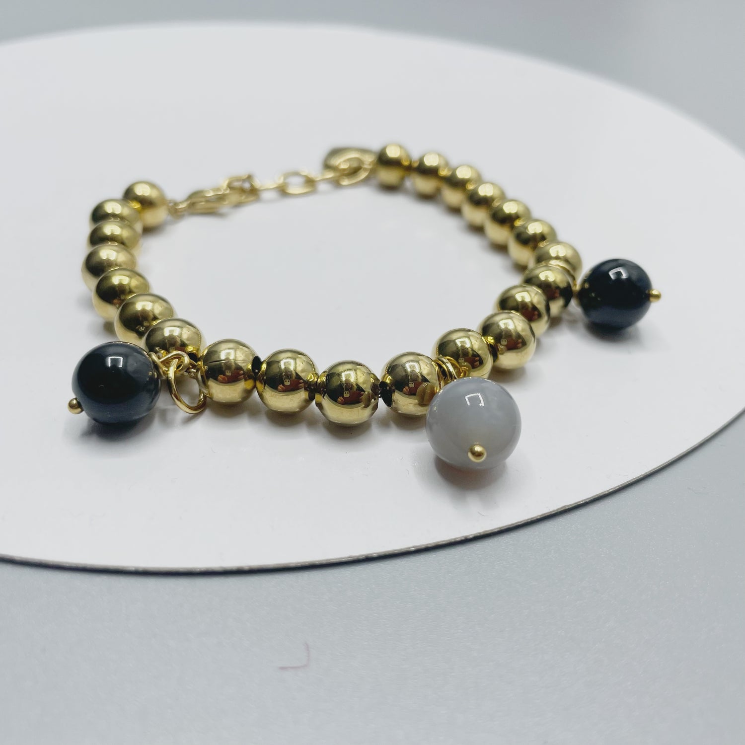 Bracciale Cerchio Protettivo Gold Big - Occhio di Shiva, Ossidiana, Onice