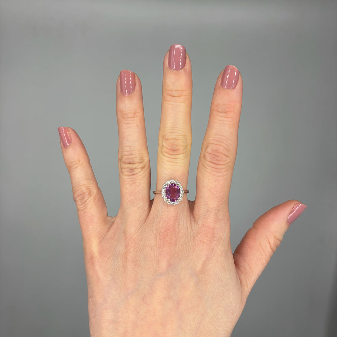 Anello Fluorite Rosa - Argento 925 - Ovale